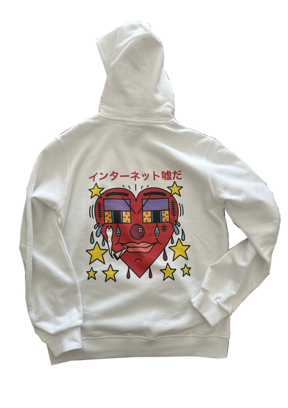 WHITE HOODIE "INTERNET IS A LIE"